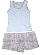 Ladies Candy Stripe Shorts with Matching Singlet